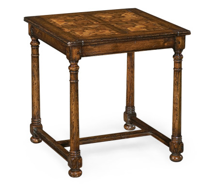 Walnut Square Oyster Parquet Side Table