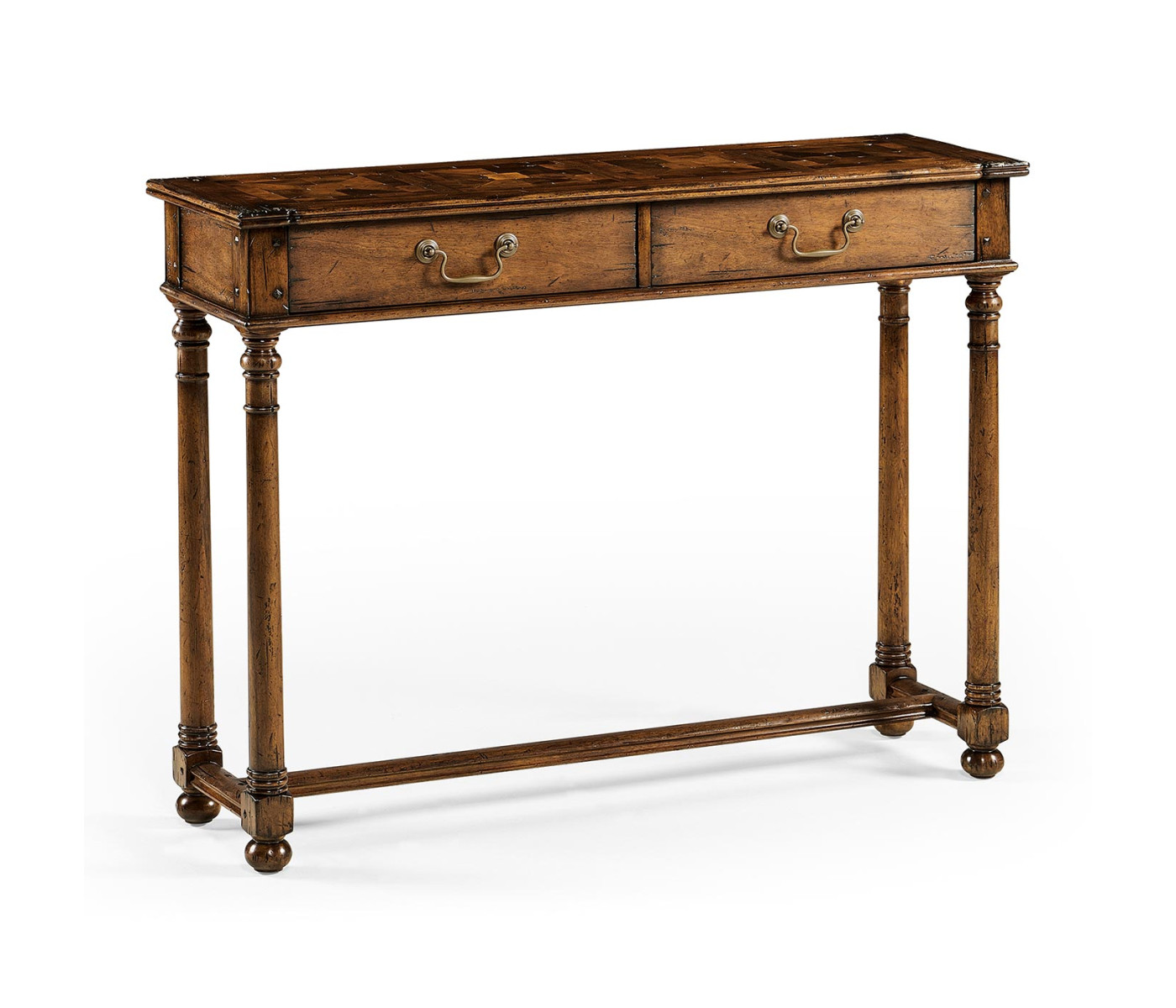 Walnut Oyster Parquet Console