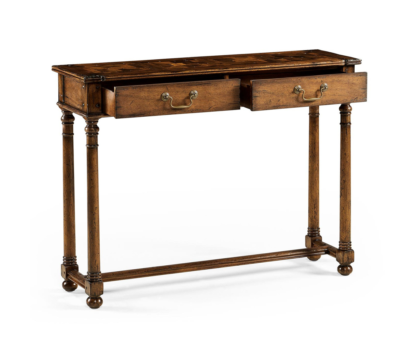 Walnut Oyster Parquet Console