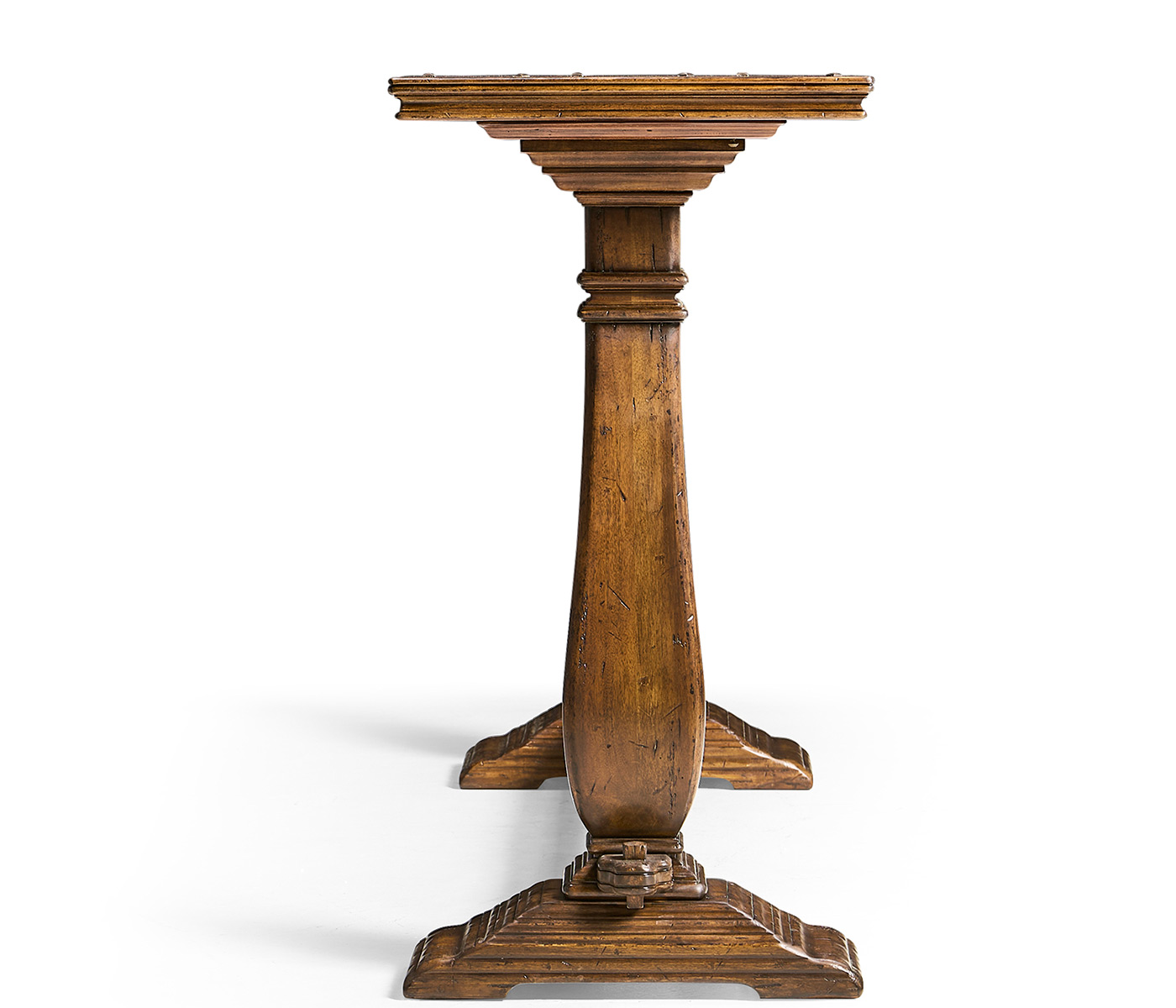 Large Figured Walnut Narrow Refectory Console