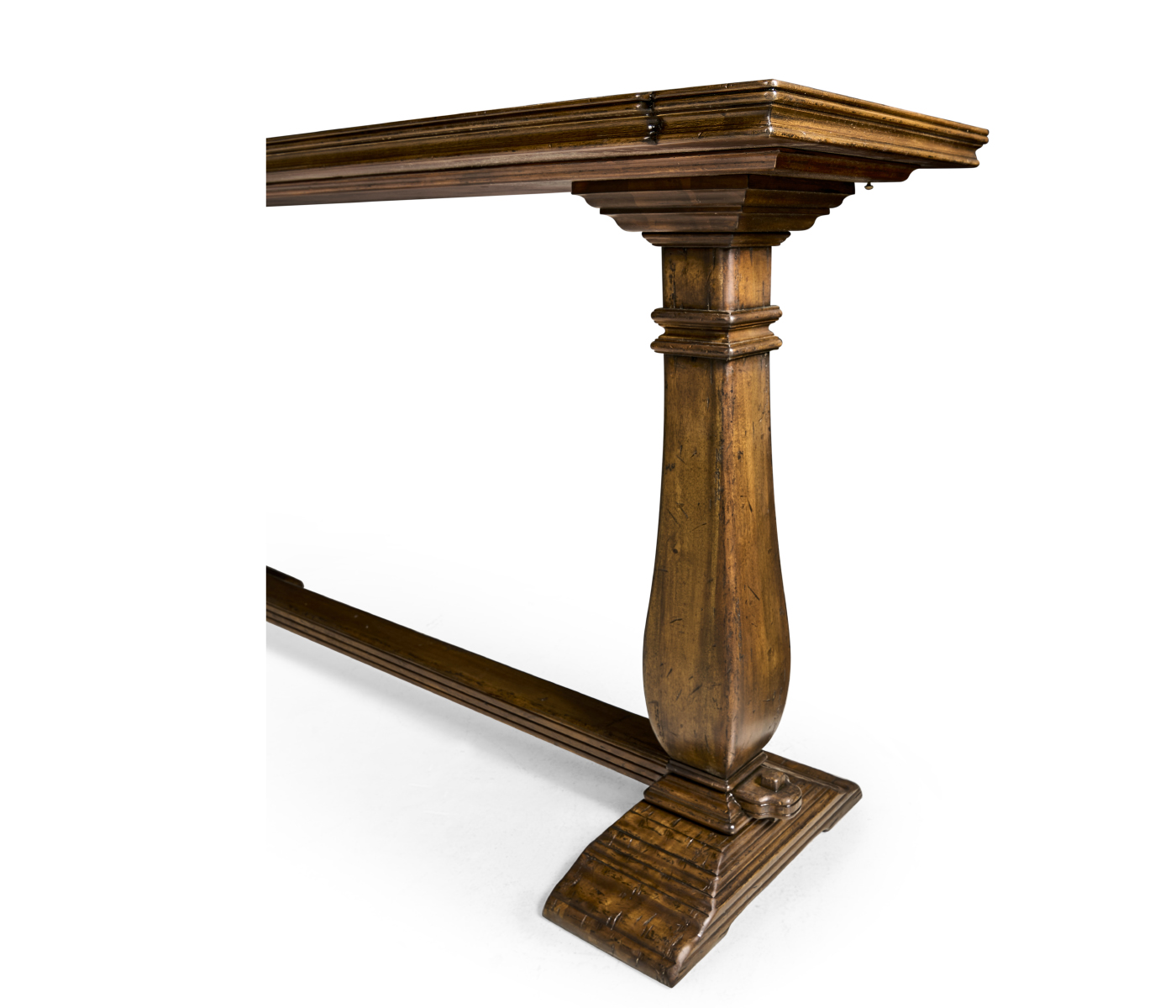Large Figured Walnut Narrow Refectory Console