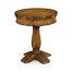 Walnut round side table with drawer