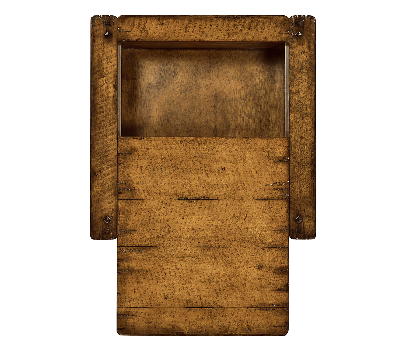 Walnut box on stand heavy distress