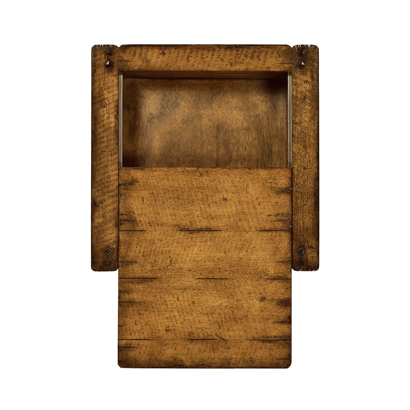 Walnut box on stand heavy distress