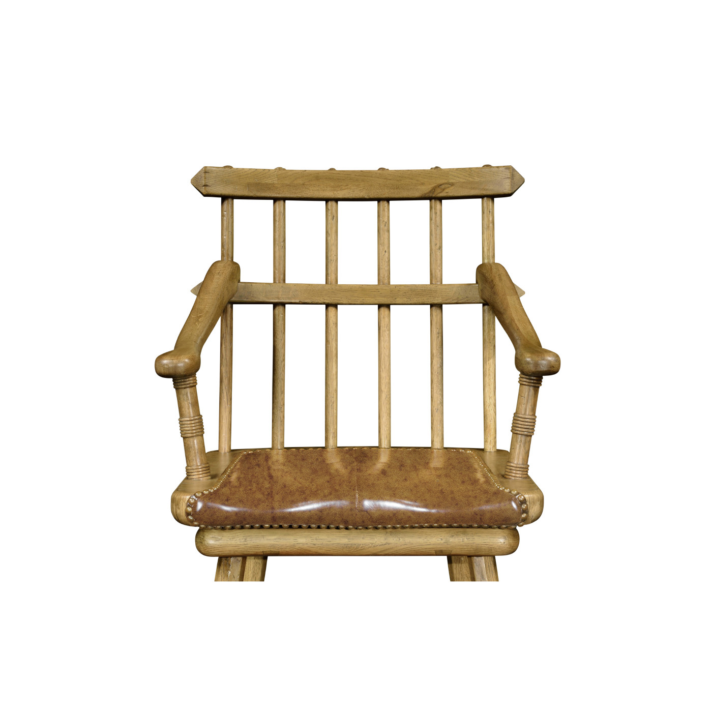 Rustic Natural Oak Arm Bar Stool