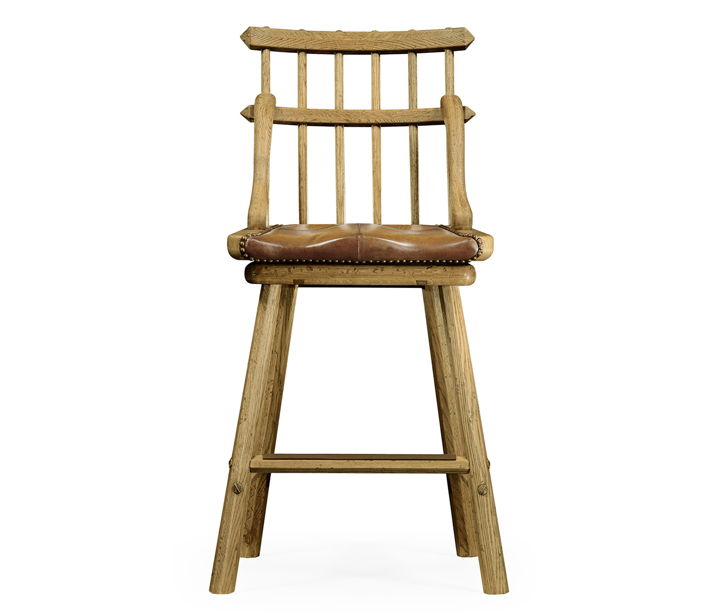 Rustic Natural Oak Side Bar Stool