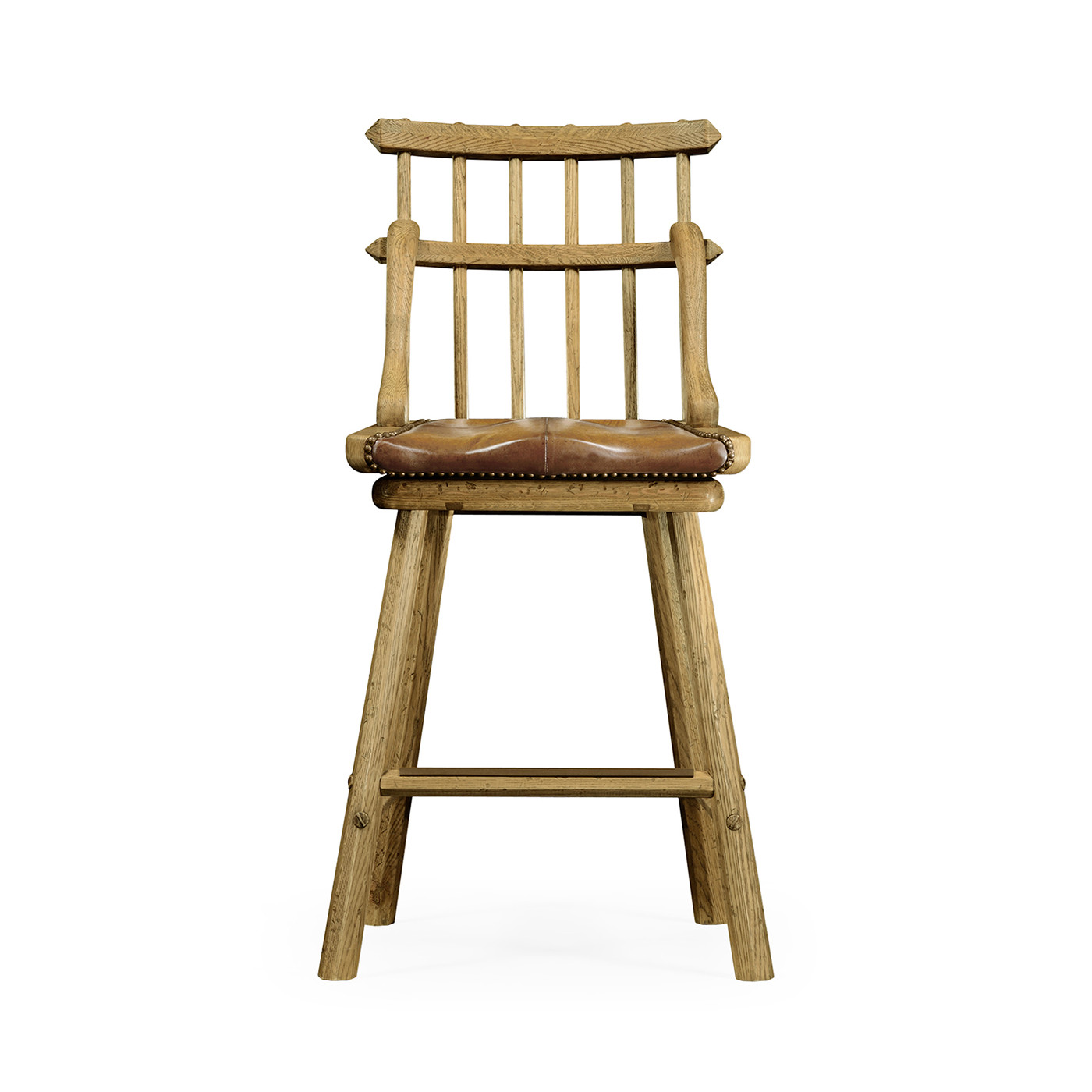 Rustic Natural Oak Side Bar Stool