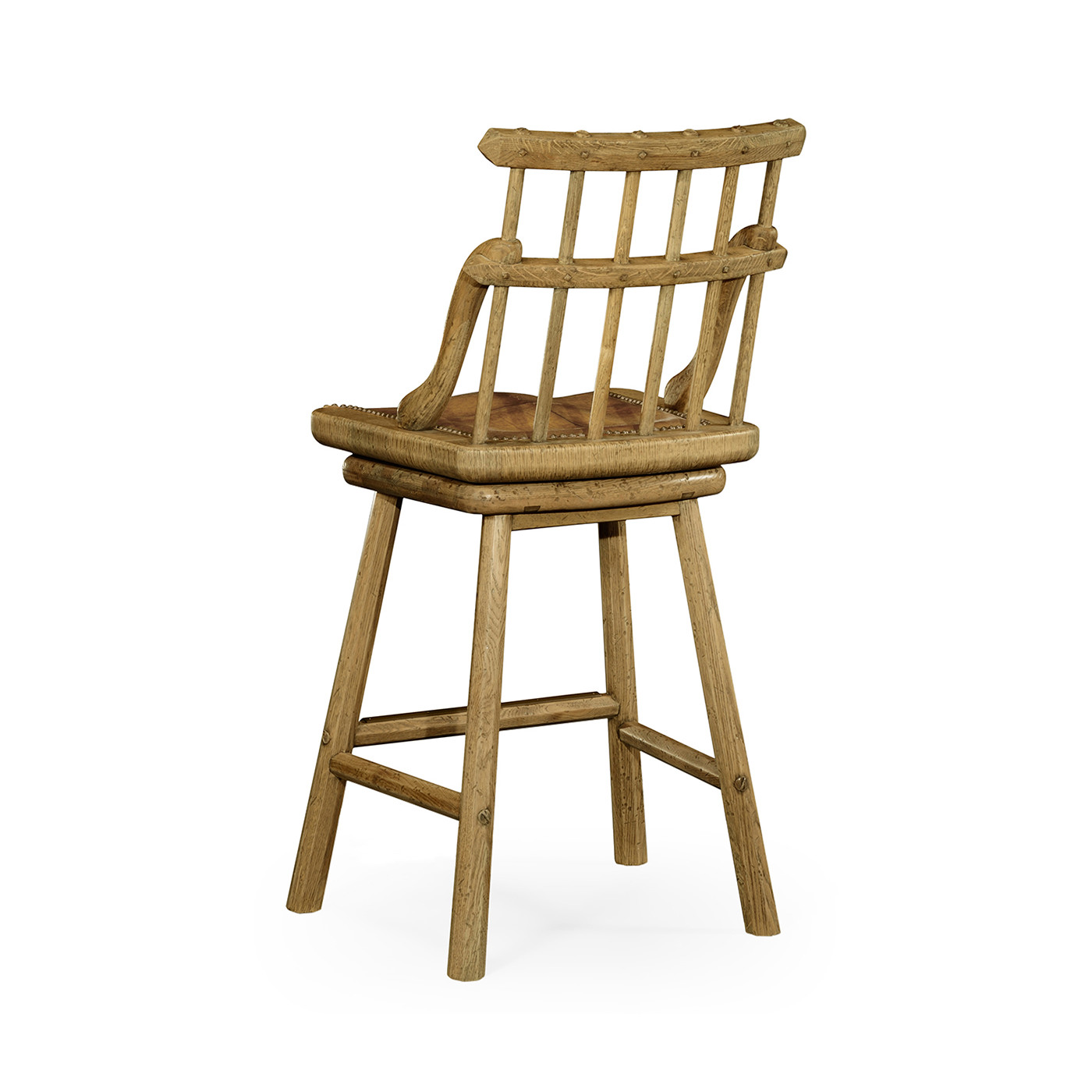 Rustic Natural Oak Side Bar Stool