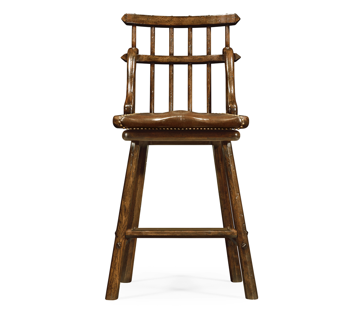 Rustic Dark Oak Side Bar Stool