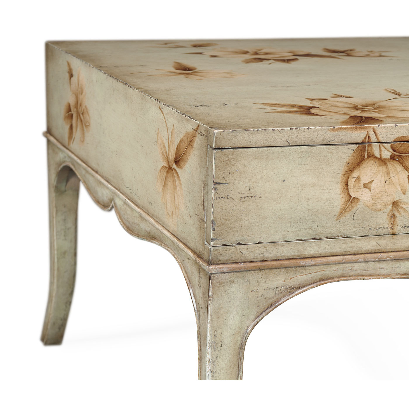 Painted floral coffee table