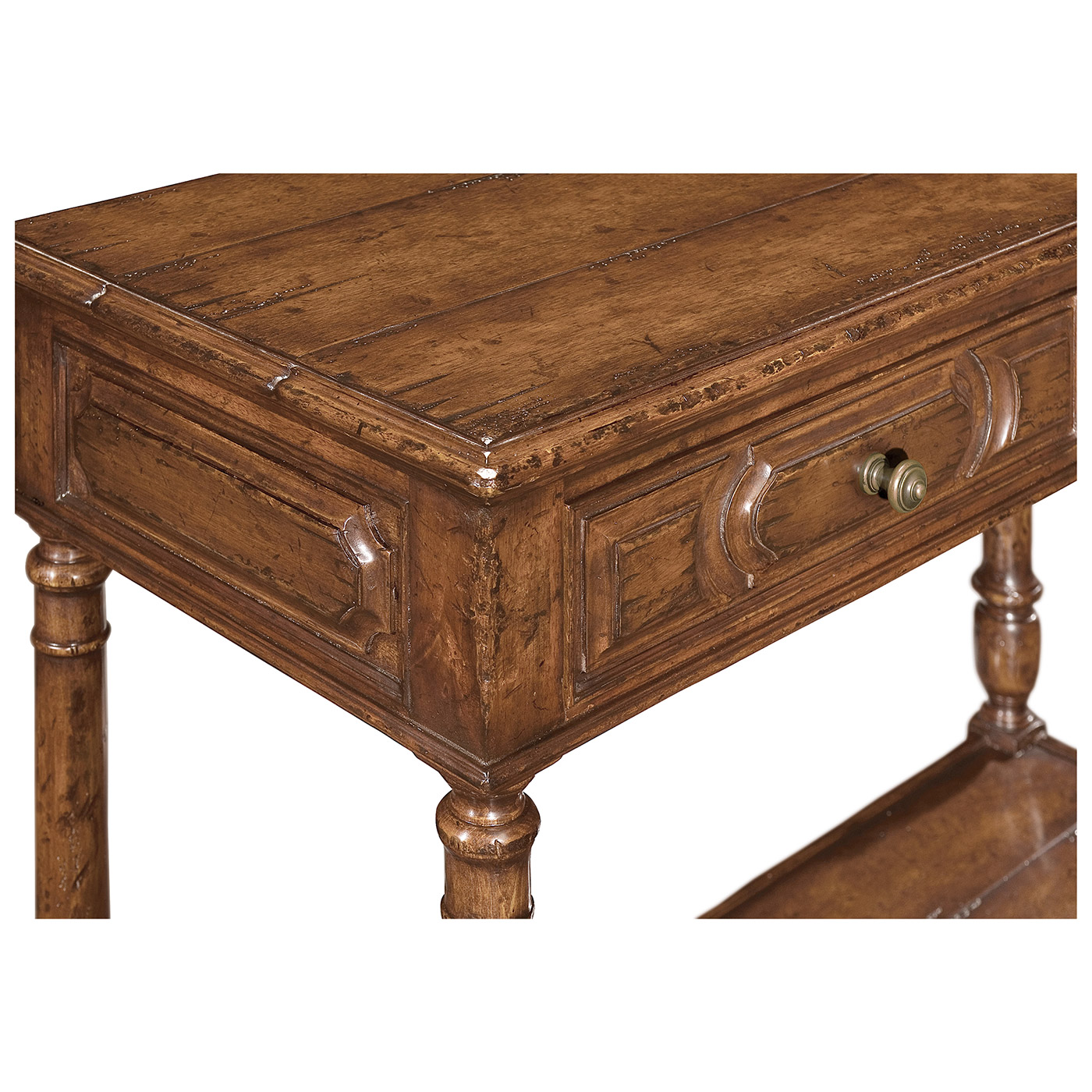 Panelled walnut console