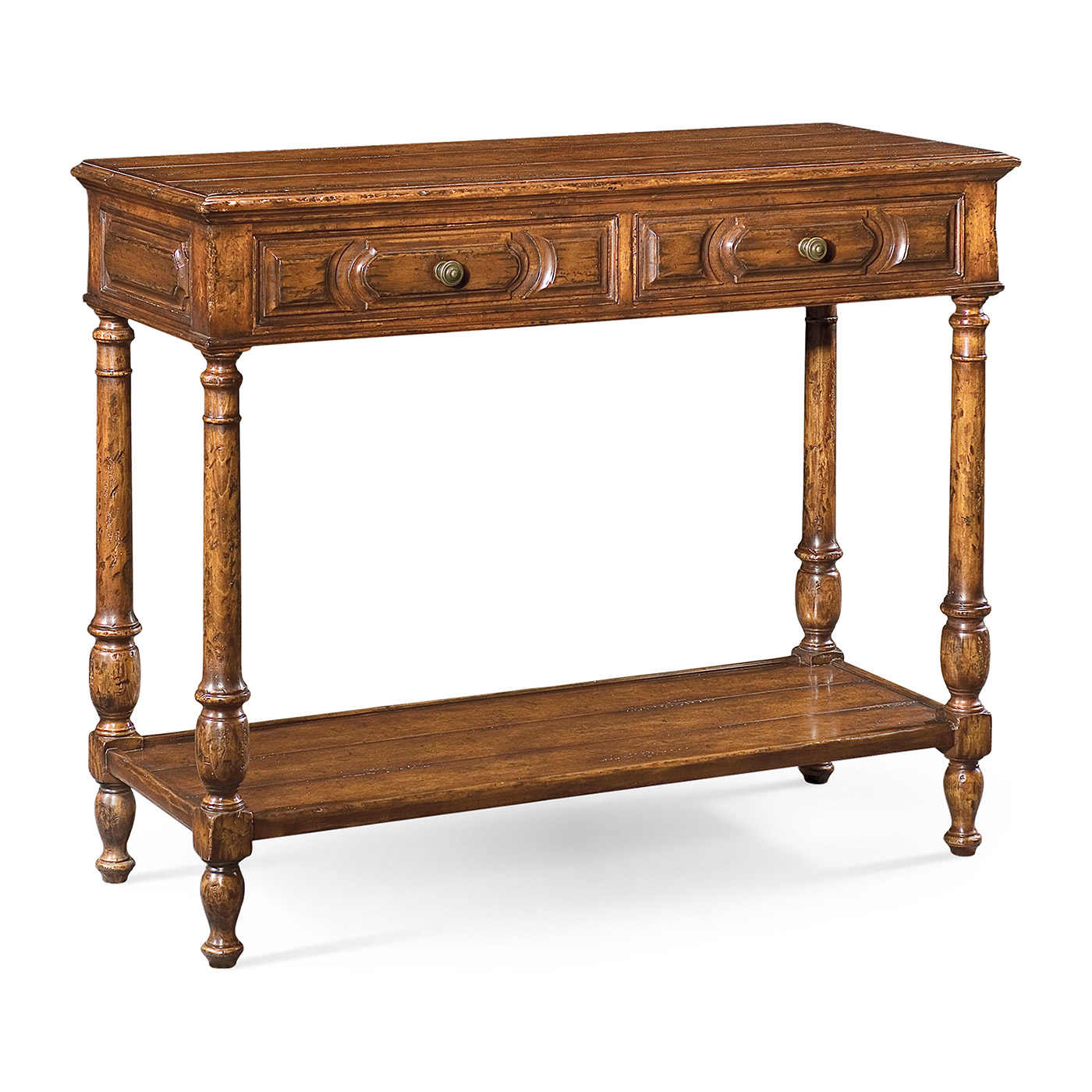 Panelled walnut console