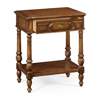 Country style walnut side table