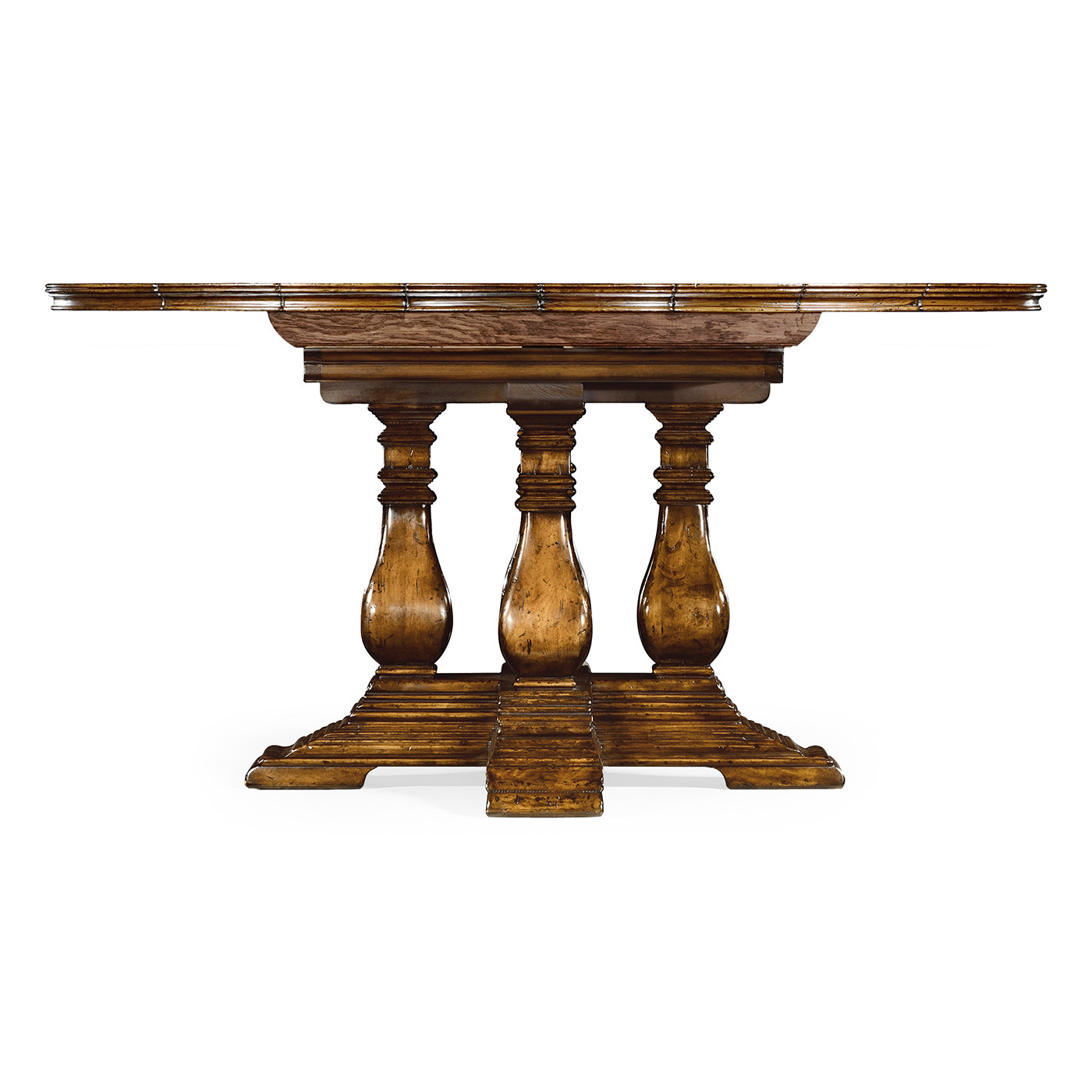 Country Walnut Round Extending Dining Table 48