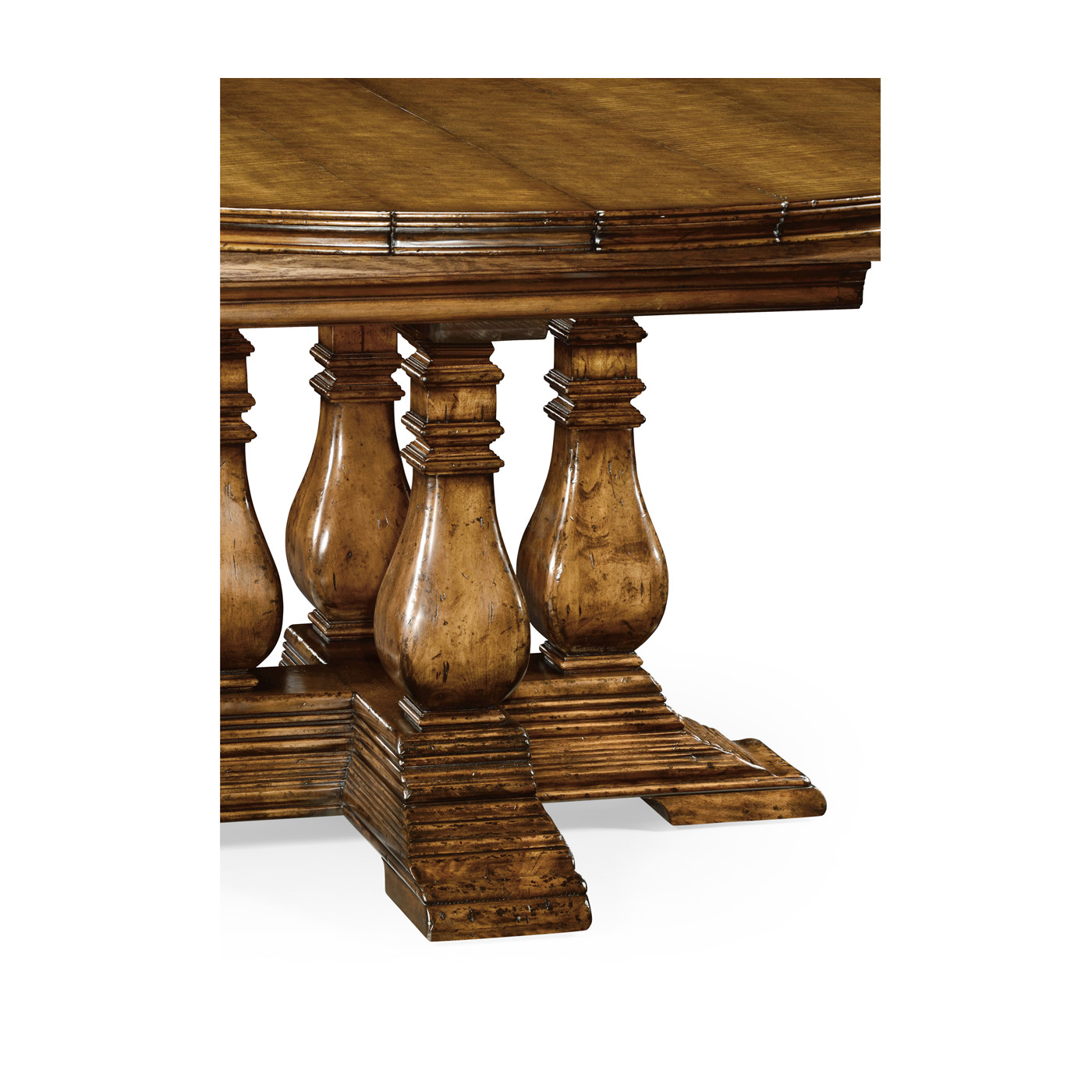 Country Walnut Round Extending Dining Table 48