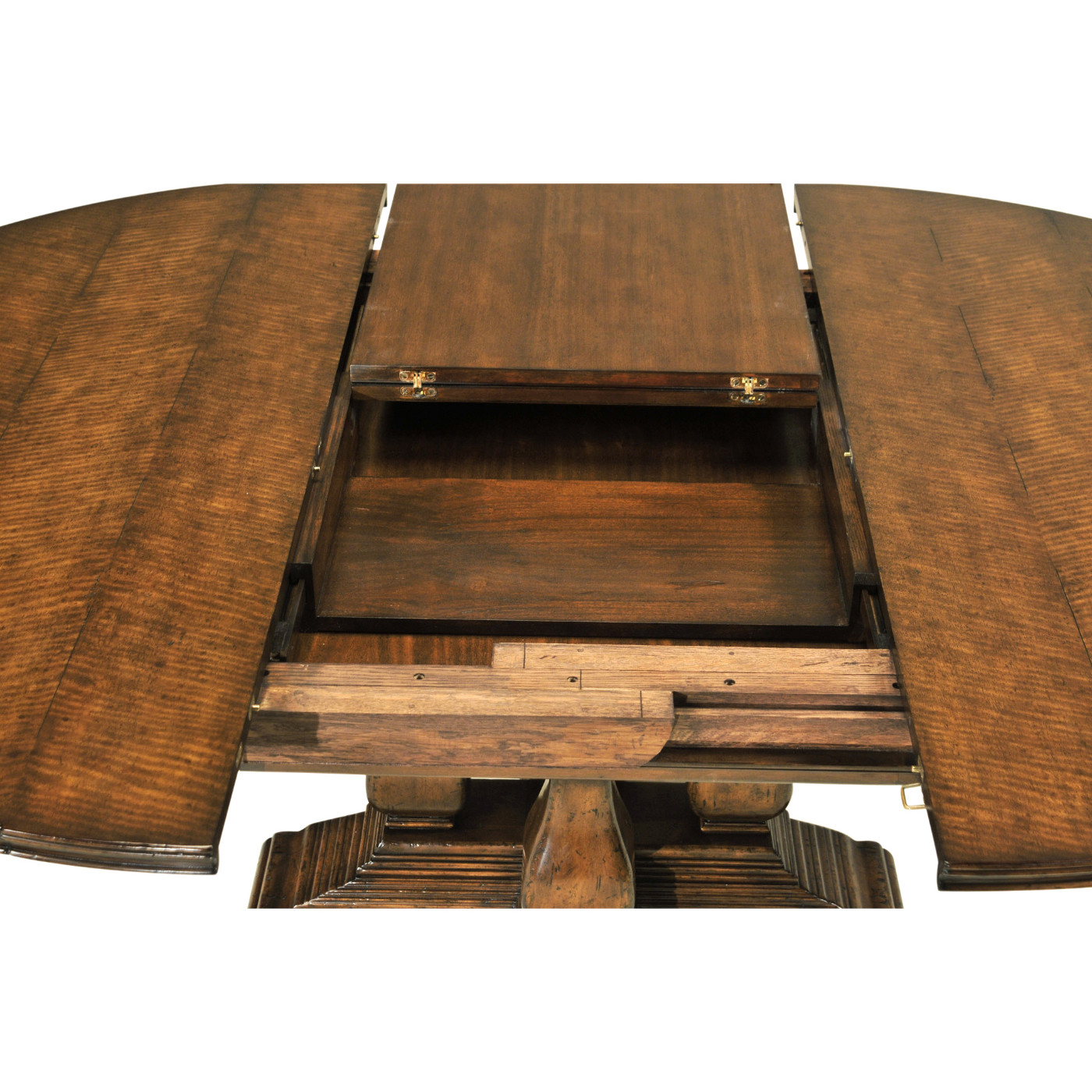 Country Walnut Round Extending Dining Table 48