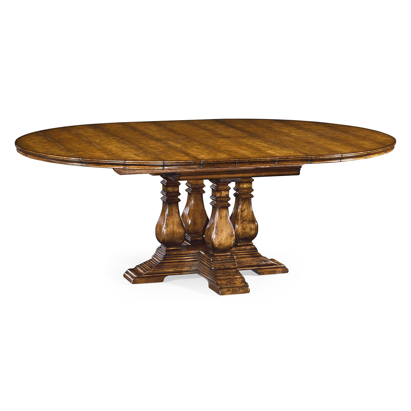 Country Walnut Round Extending Dining Table 48