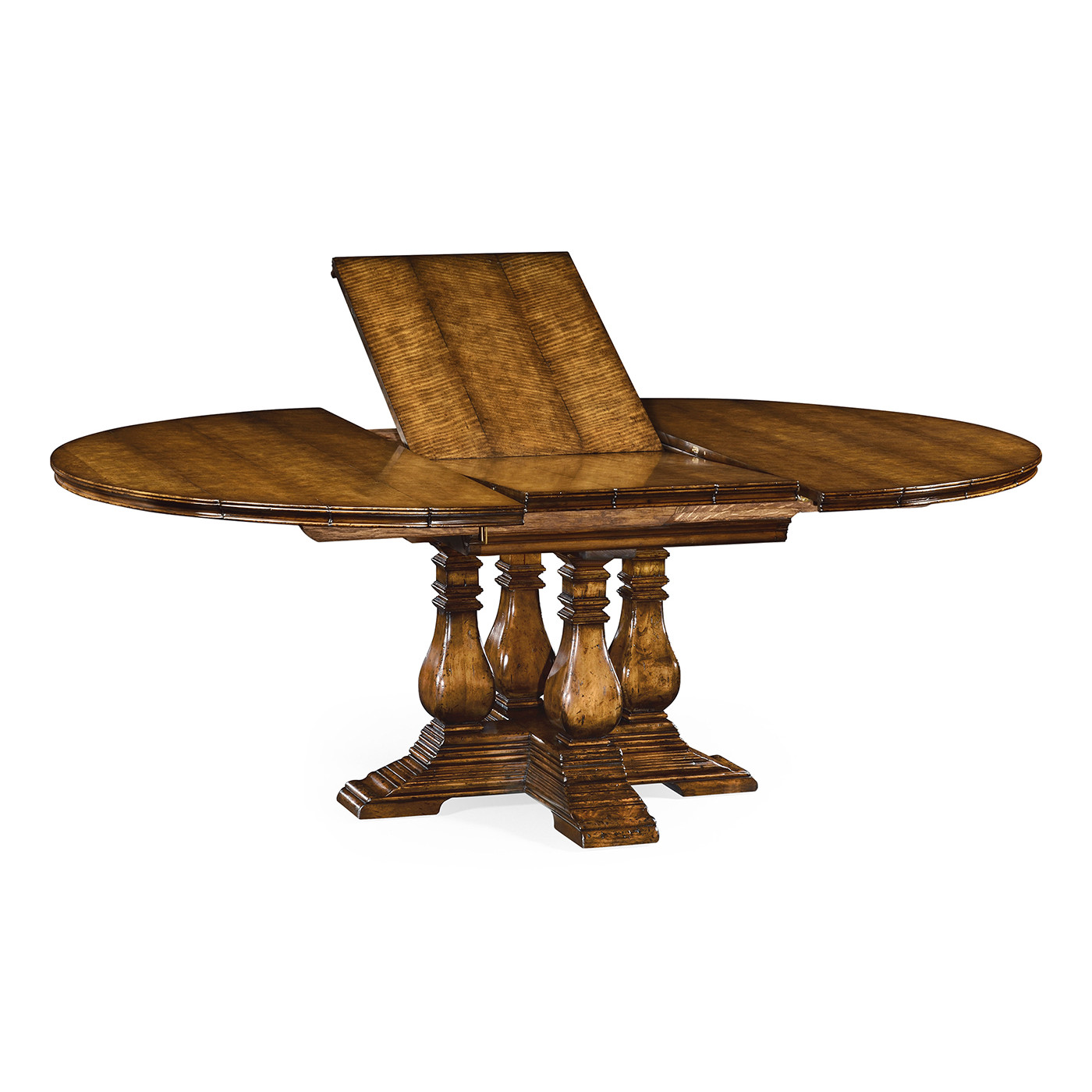 Country Walnut Round Extending Dining Table 48