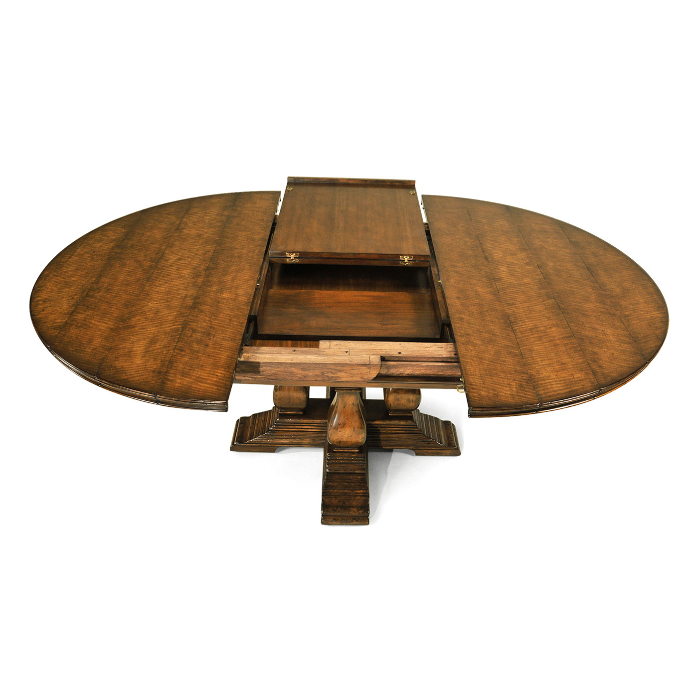 Country Walnut Round Extending Dining Table 60