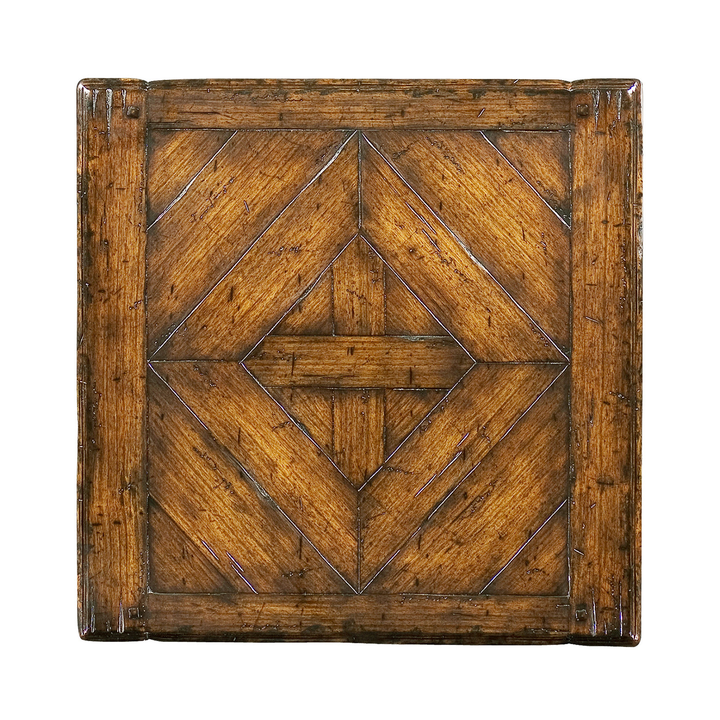 Rustic walnut nesting coffee table