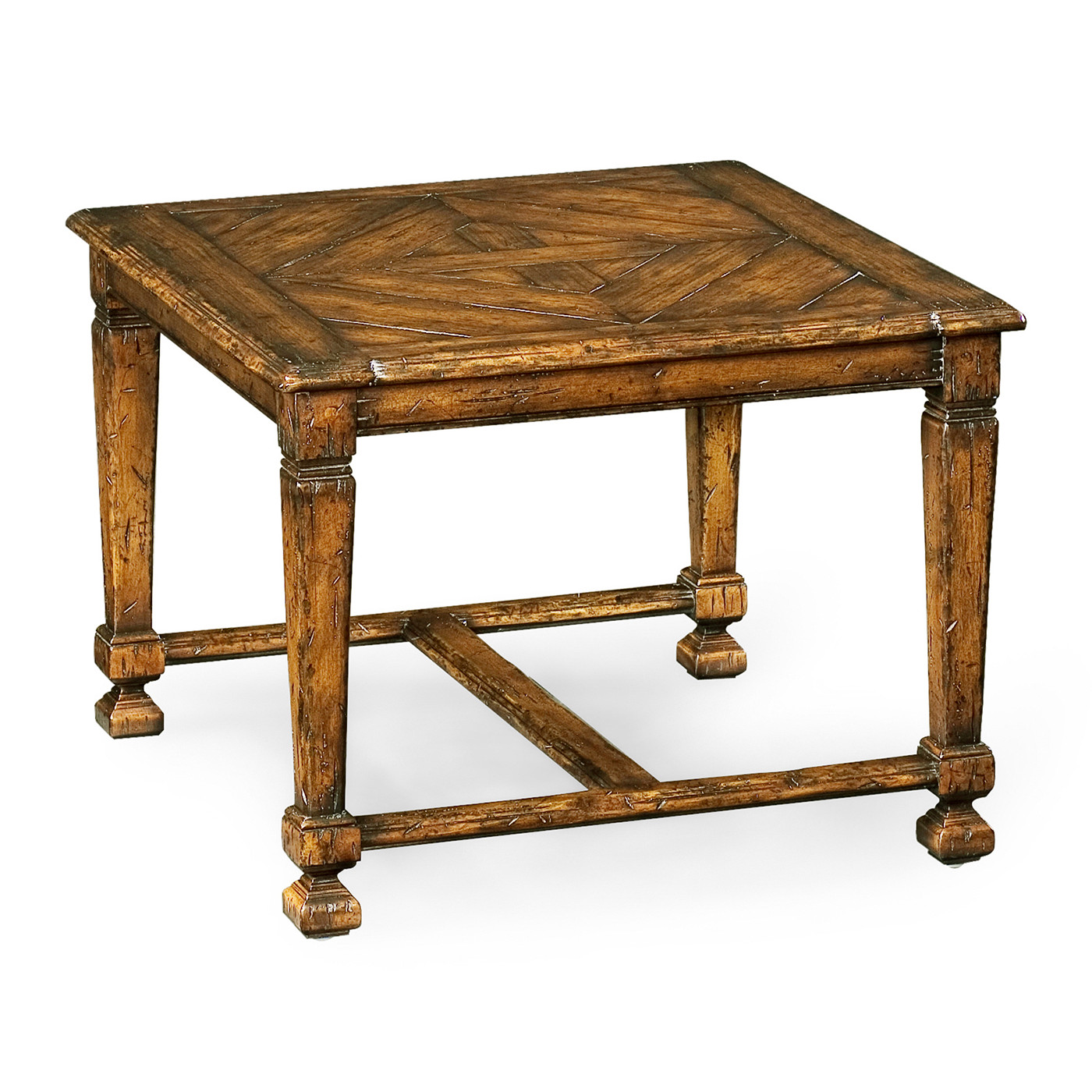 Rustic walnut nesting coffee table