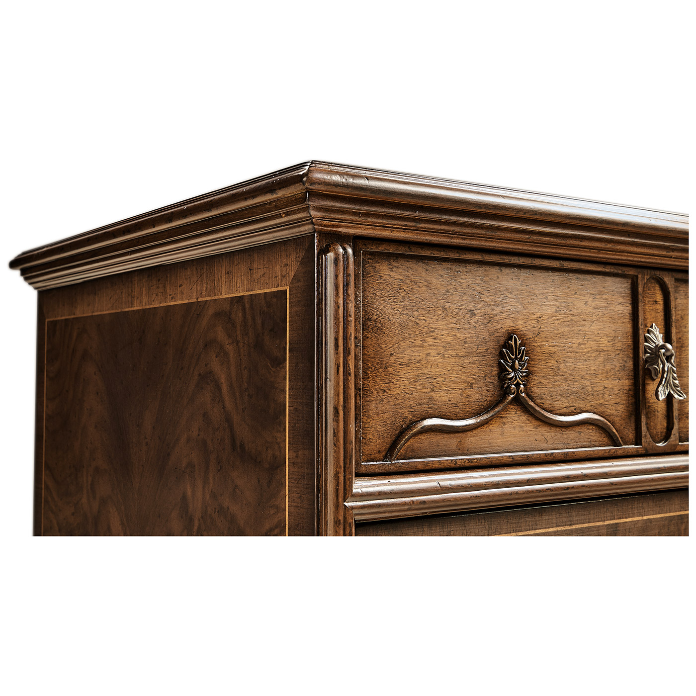 Chippendale gothic large chest of five drawers