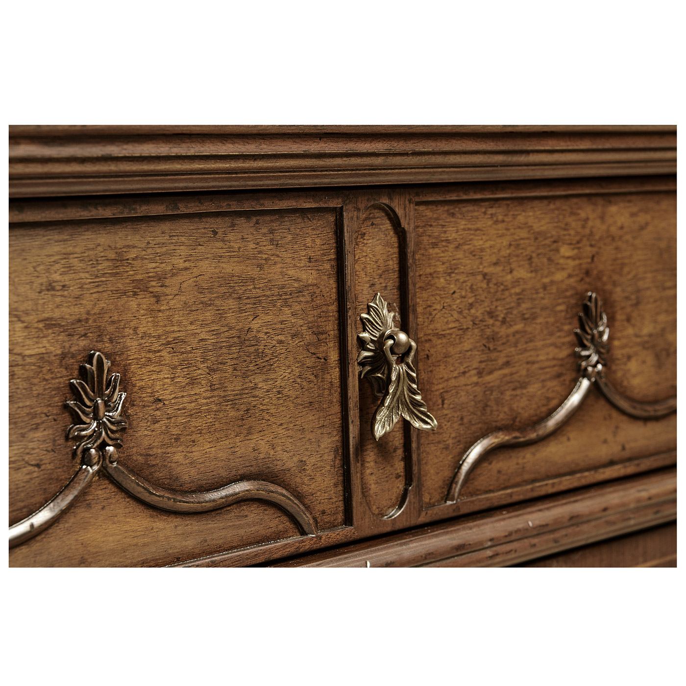 Chippendale gothic large chest of five drawers