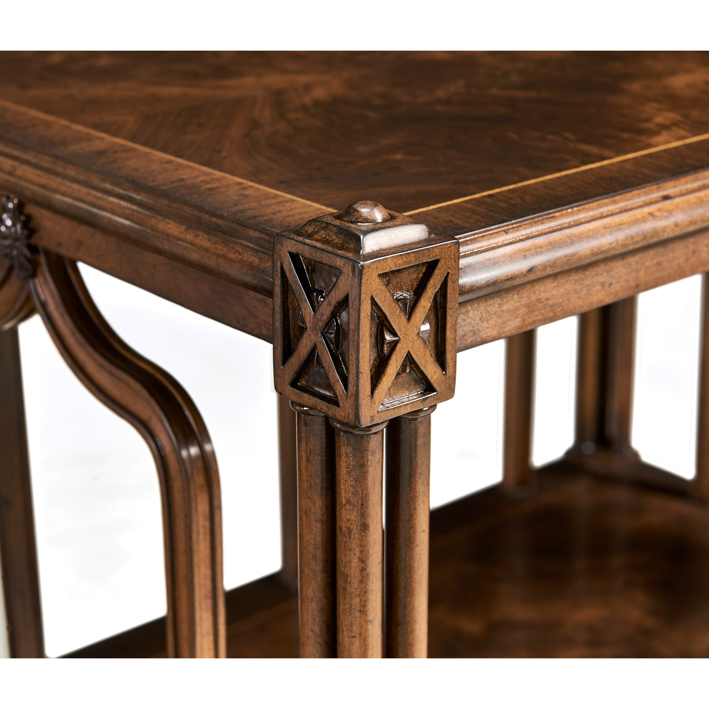 Crotch walnut side table