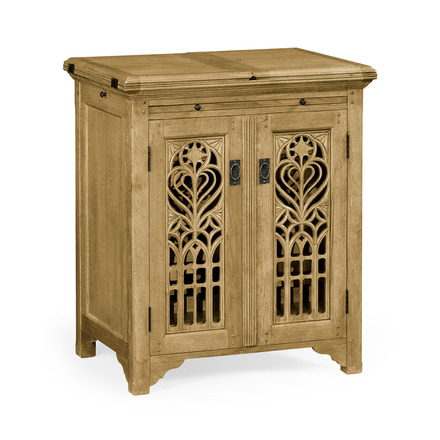 Gothic Natural Oak Wine Cabinet Small