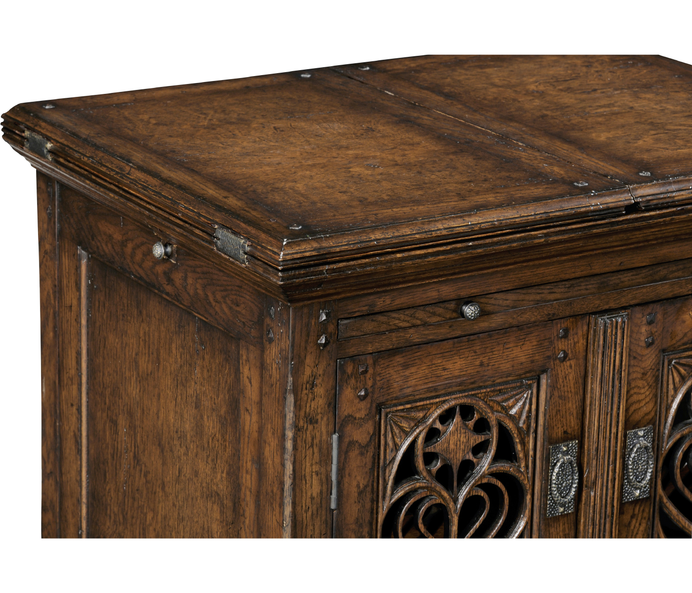 Gothic Dark Oak Wine Cabinet Small