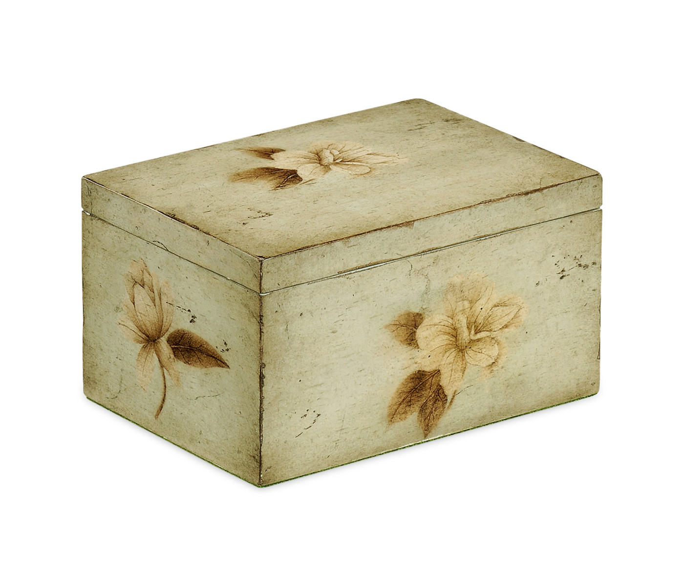 Drinks Coasters Box with Painted Floral Design