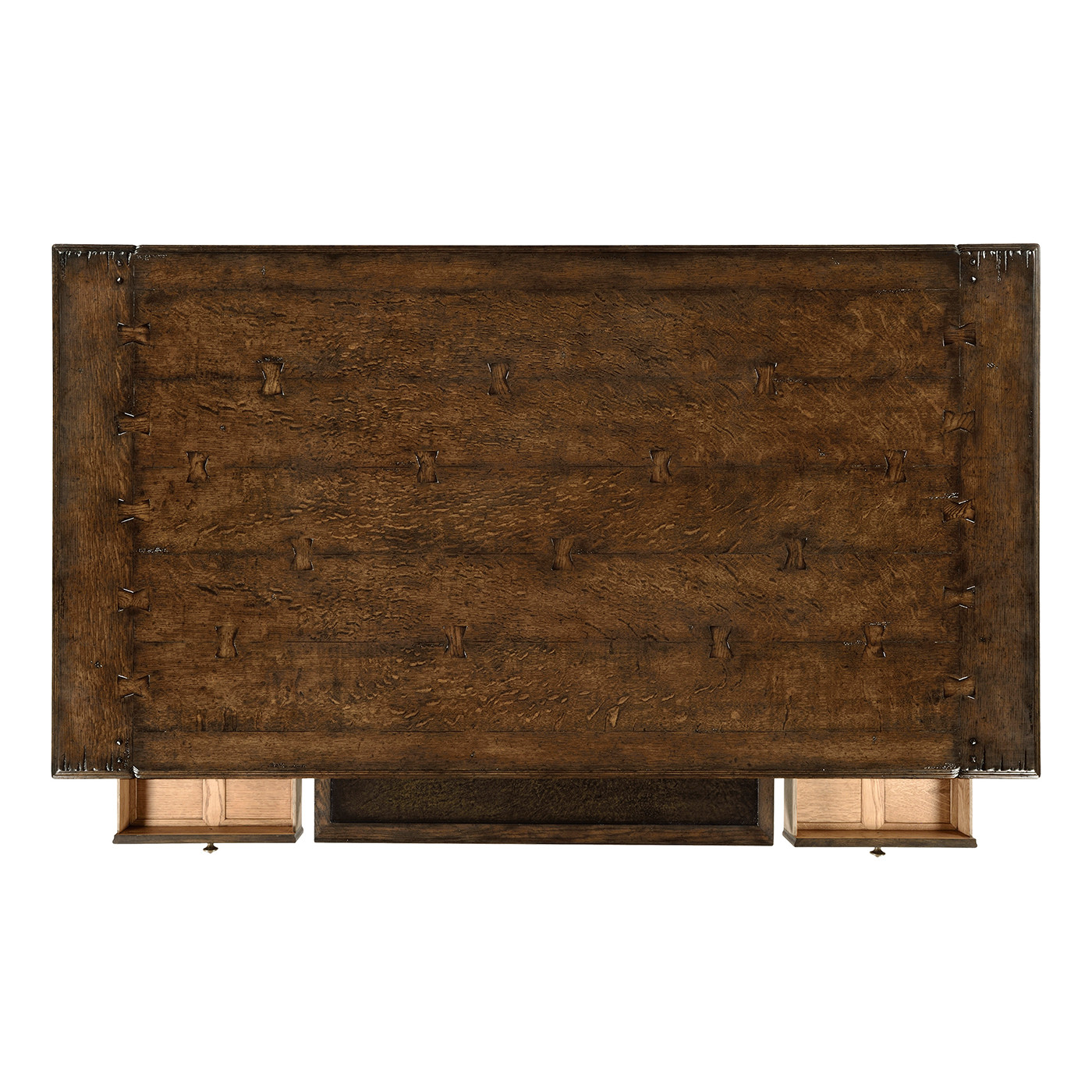 Large Elizabethan Style Dark Oak Desk