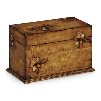 Walnut Raised Floral Rectangular Box