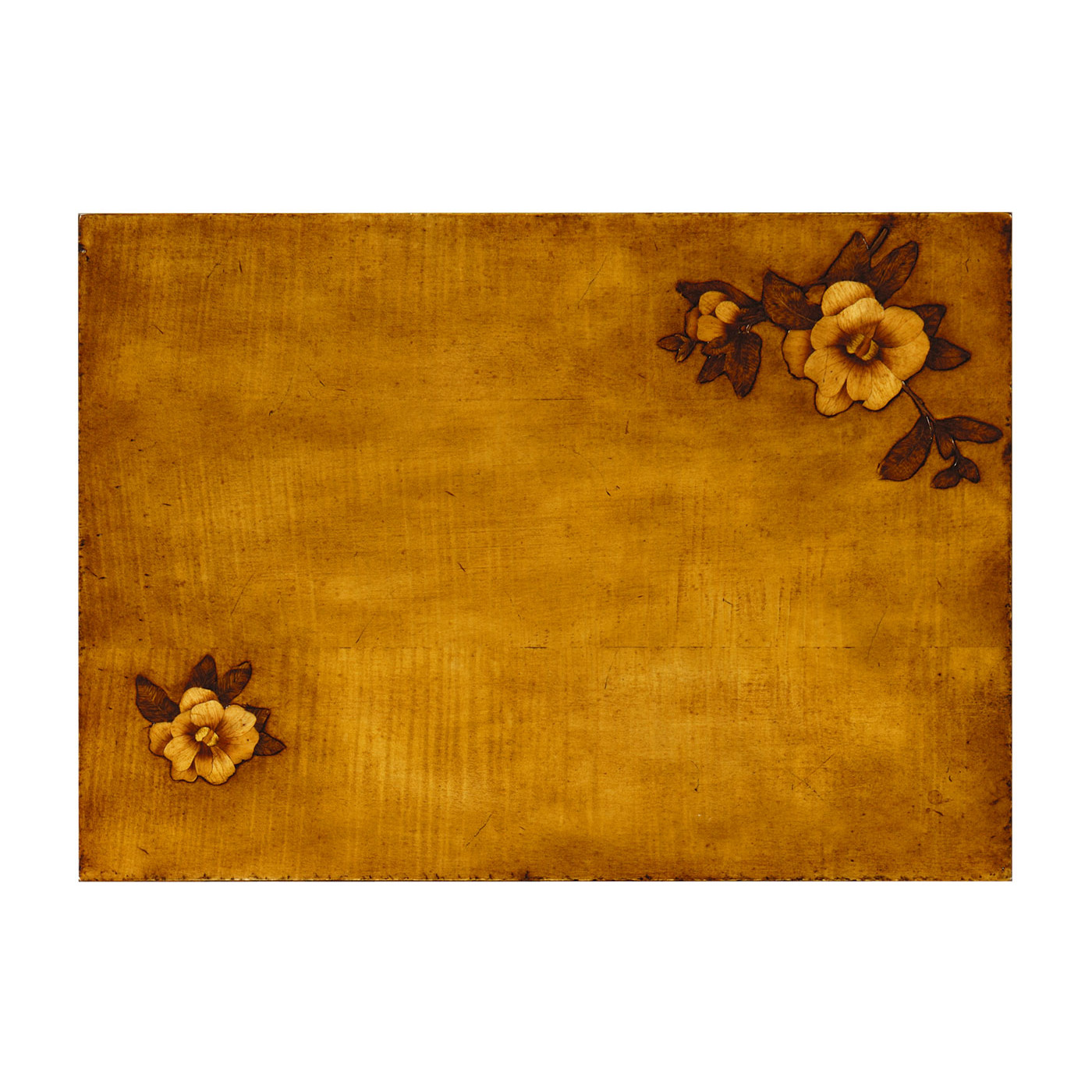 Walnut Raised Floral Chest of Three Drawers