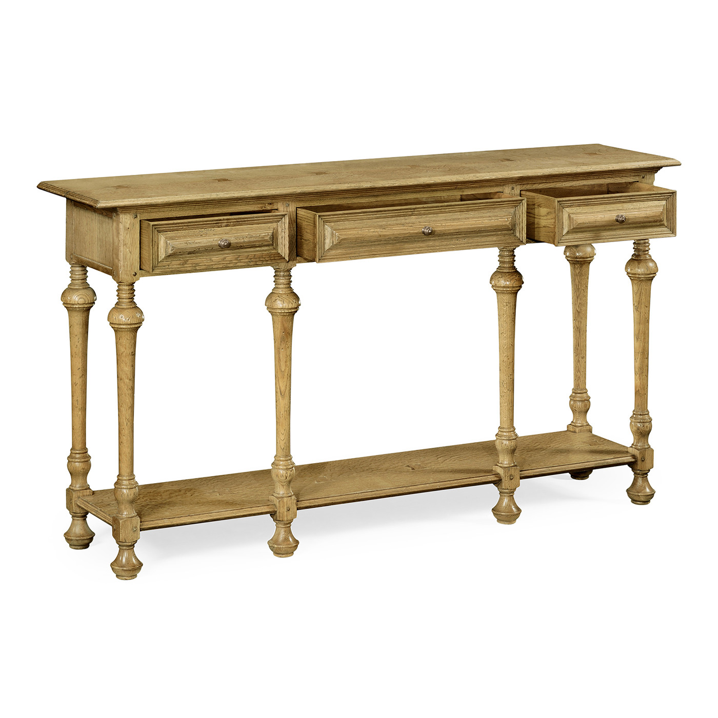 Large Elizabethan Style Natural Oak Console
