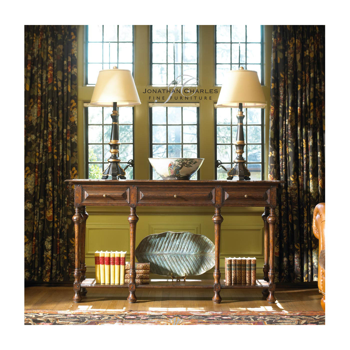 Large Elizabethan Style Dark Oak Console