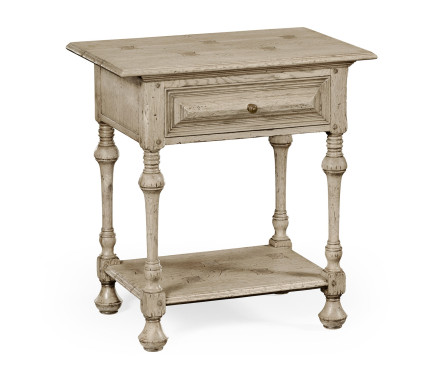 Elizabethan Style Grey Oak Rectangular Side Table