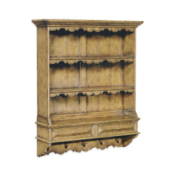 Natural Oak Hanging Shelf Unit With Hooks