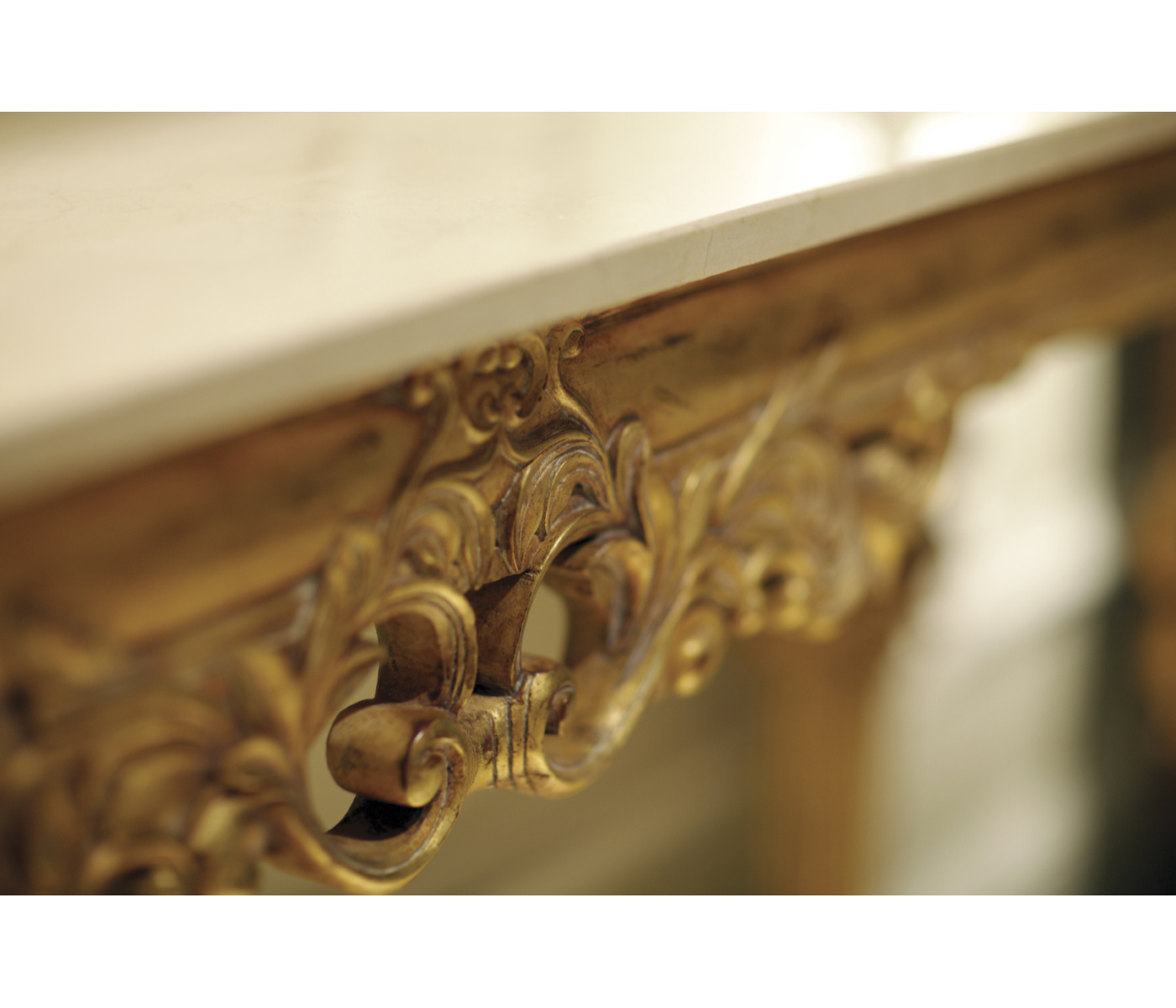 Marble Topped Baroque Gilded Console