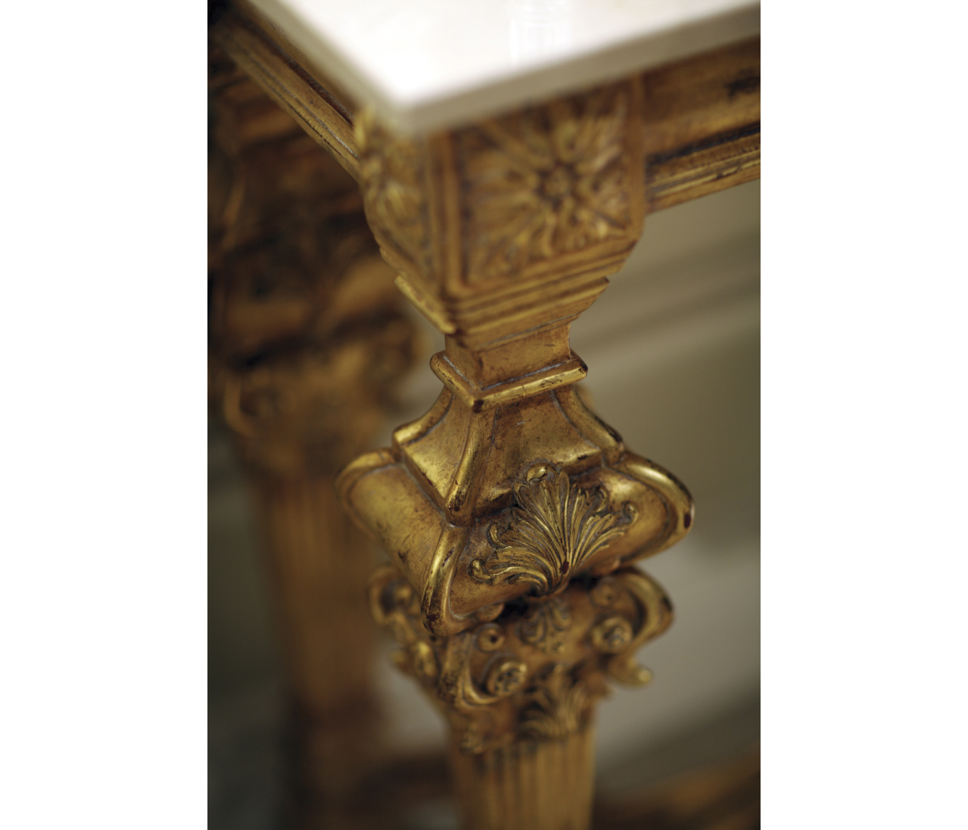 Marble Topped Baroque Gilded Console