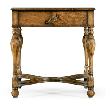 Rustic crotch walnut square side table