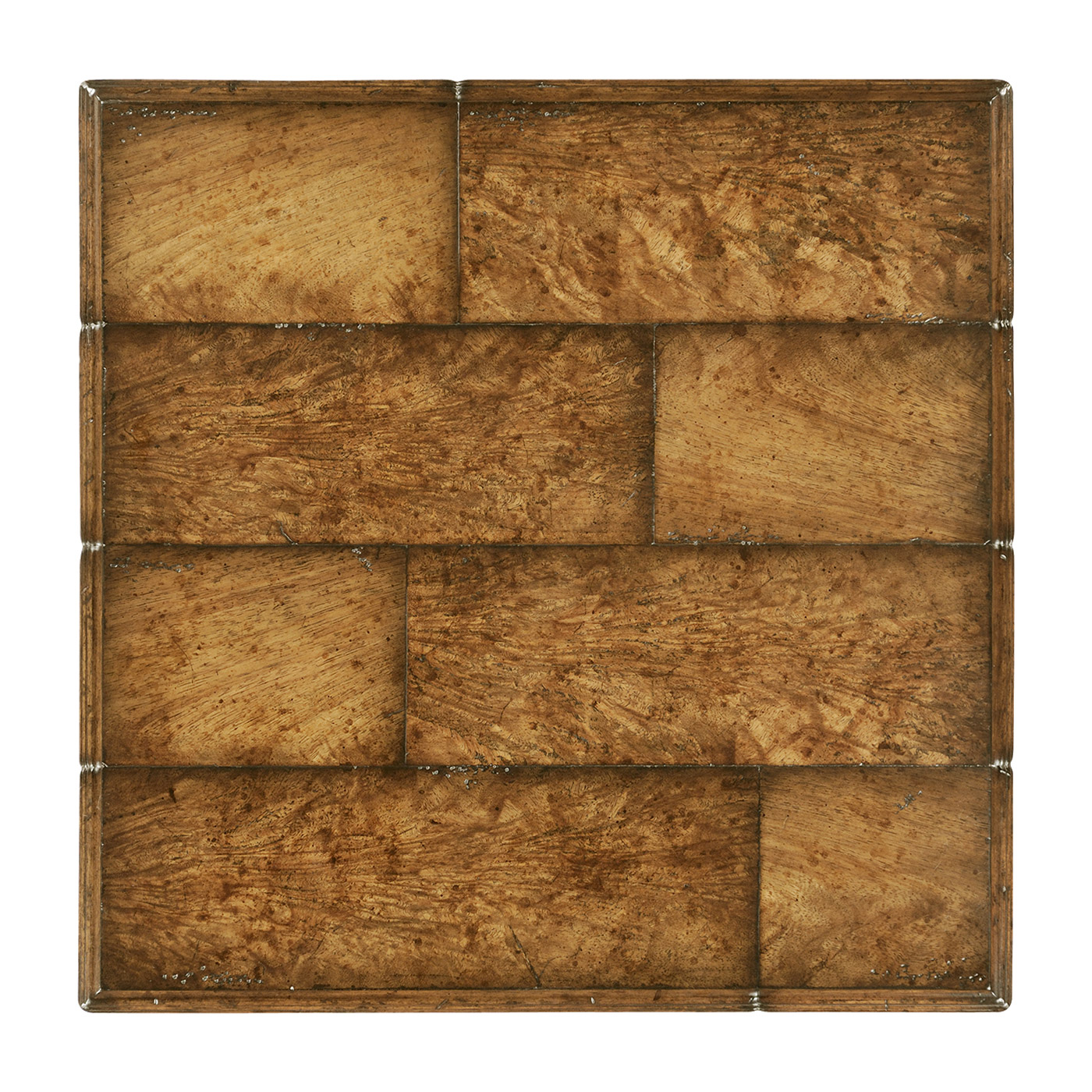 Rustic crotch walnut square side table