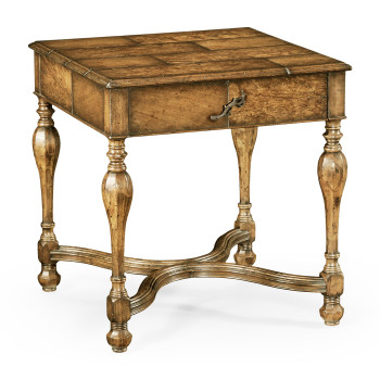 Rustic crotch walnut square side table