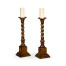 Pair of Tall Walnut & Oyster Candlesticks