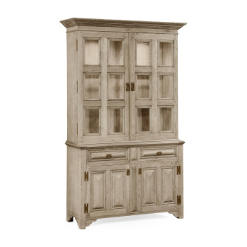 Tudorbethan Grey Oak China Cabinet