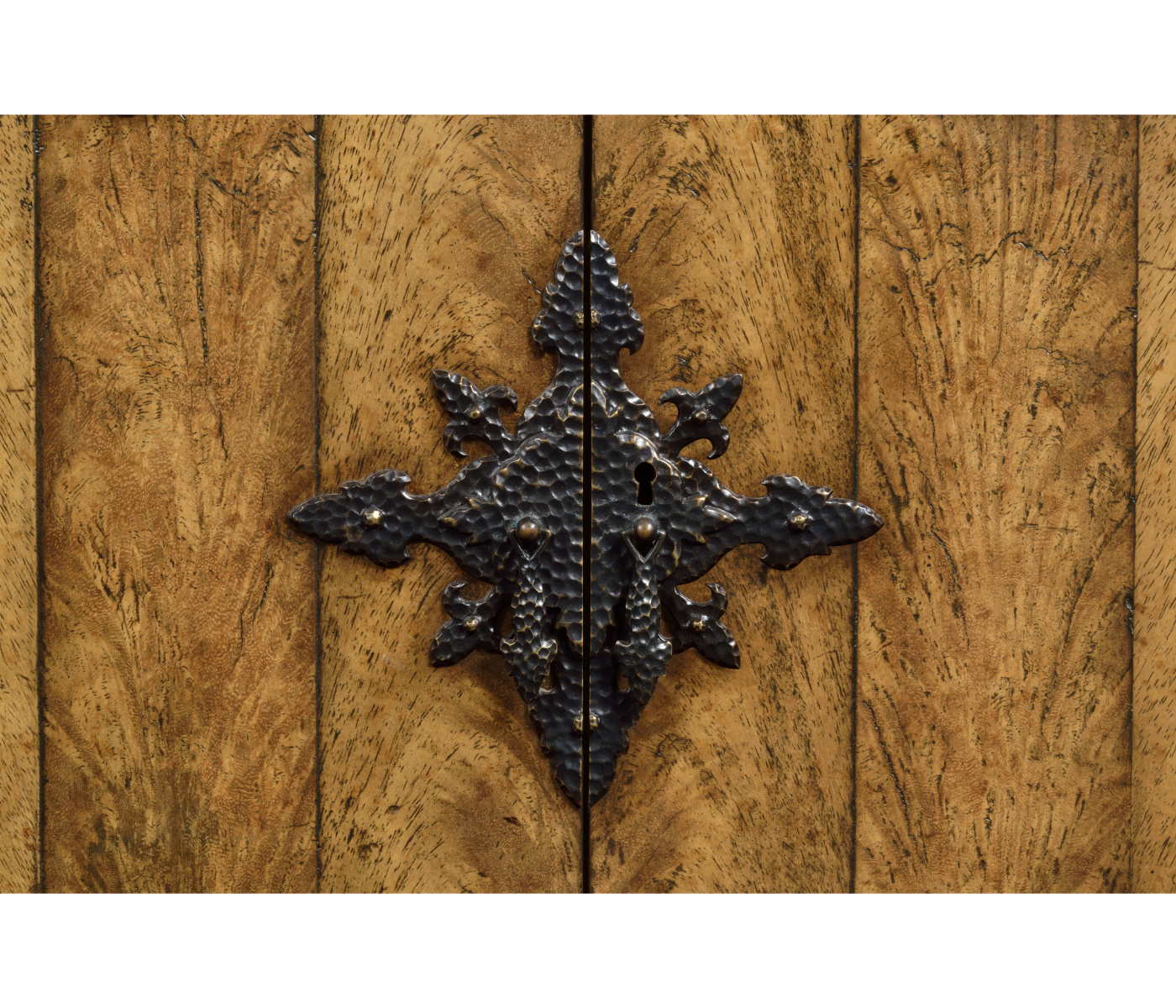 Walnut with heavily patinated brass fittings humidor