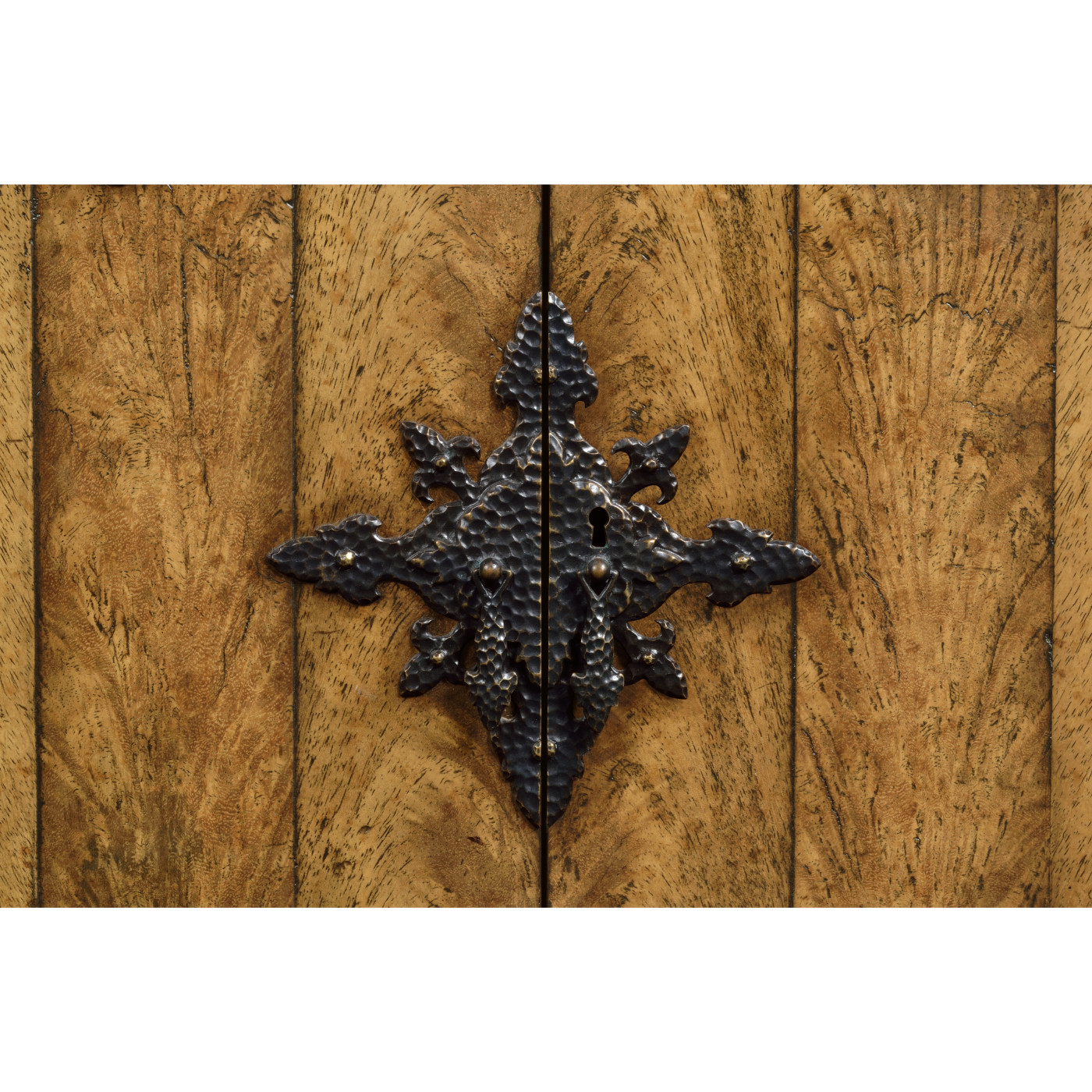 Walnut with heavily patinated brass fittings humidor