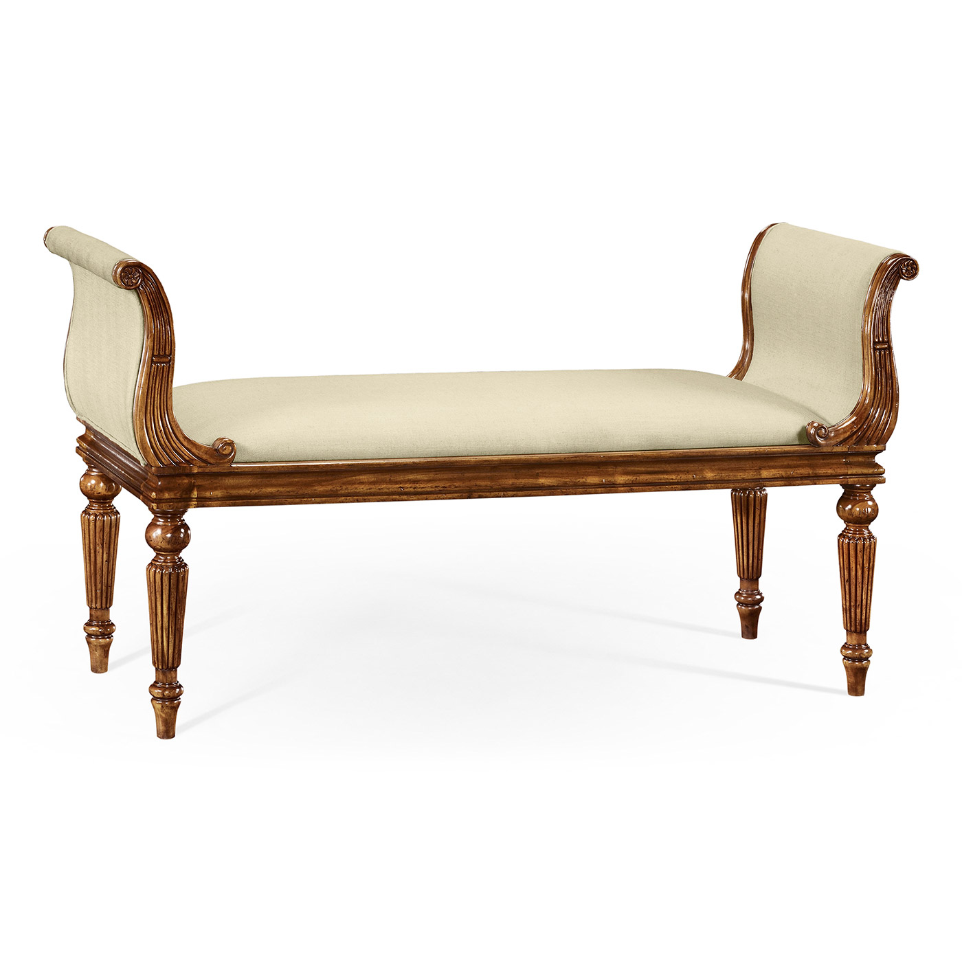 Neo-classical Walnut Bench