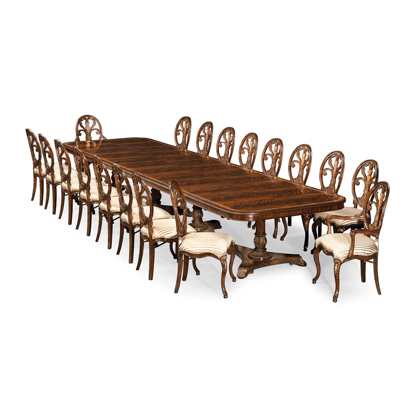 Mahogany Triple Pedestal Dining Table 158