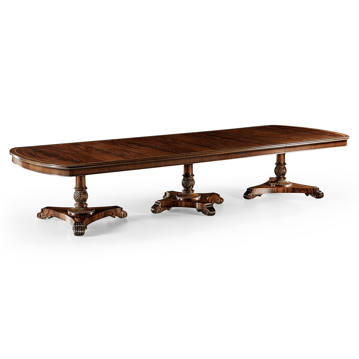 Mahogany Triple Pedestal Dining Table 158